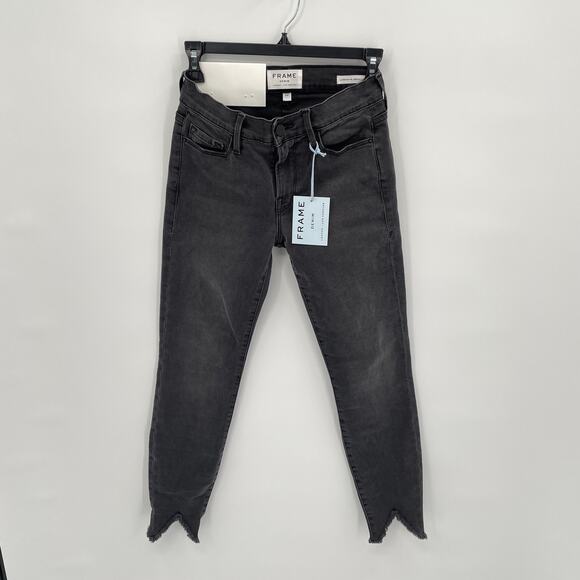 NWT Frame Le Skinny De Jeanne Crop Double Triangle Raw Hem in Tull // 24 - Picture 5 of 14